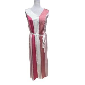 Johnny Becca NWT Pink Satin Sleeveless Maxi Dress Size XS